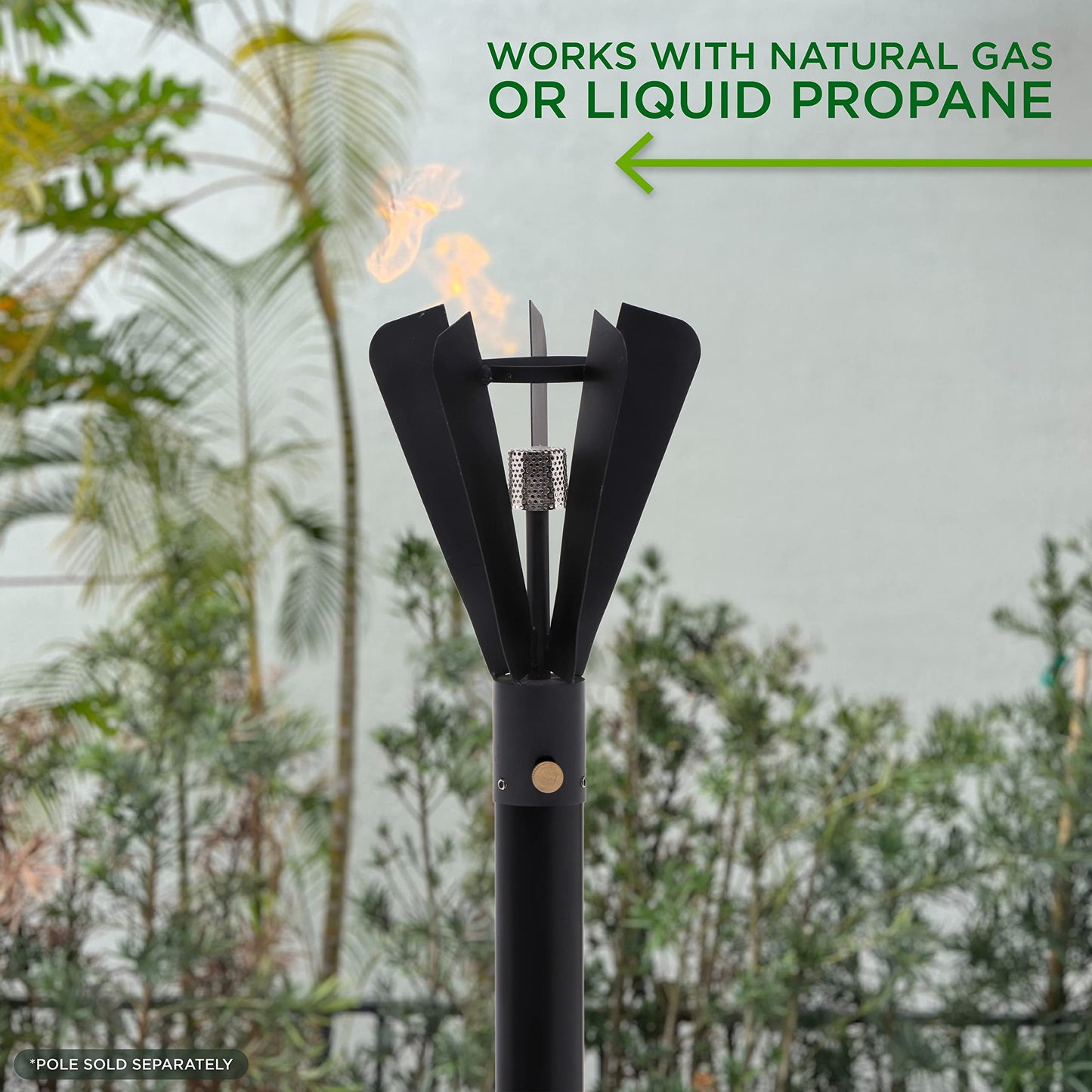 Big Kahuna Fin Style Gas Tiki Torch Head