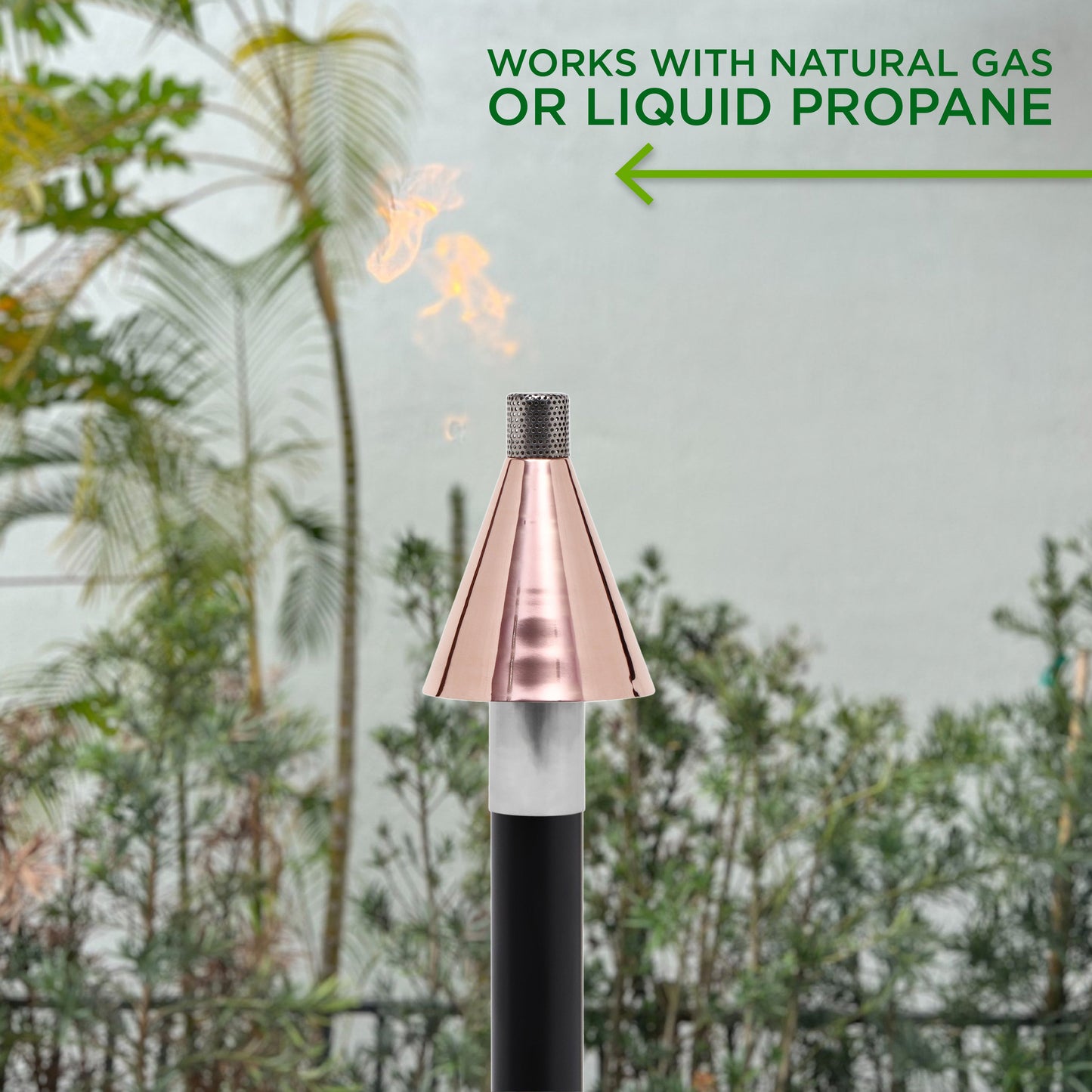 Big Kahuna Copper Cone Automated Permanent Gas Tiki Torch