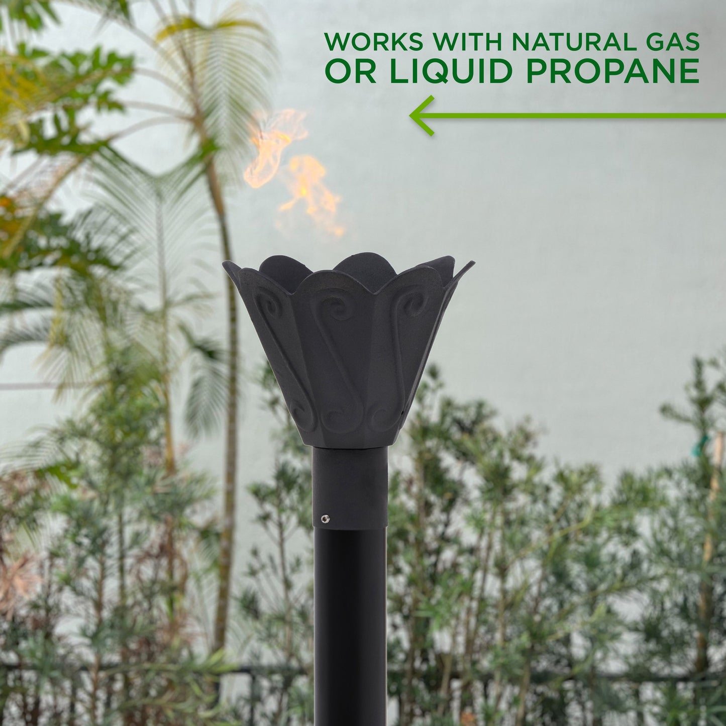 Bali Tulip Automated Permanent Gas Tiki Torch