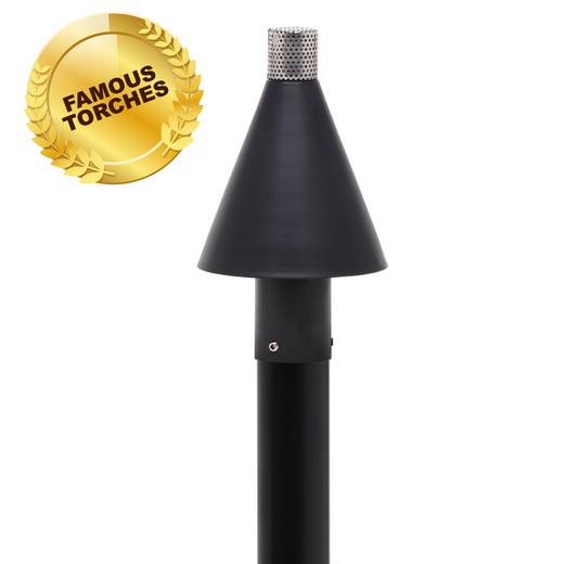 Big Kahuna Black Cone Automated Permanent Gas Tiki Torch